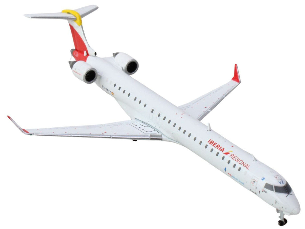 Bombardier CRJ1000 Commercial Aircraft "Iberia Regional" (EC-MVZ) White with Red Tail 1/400 Diecast Model Airplane by GeminiJets