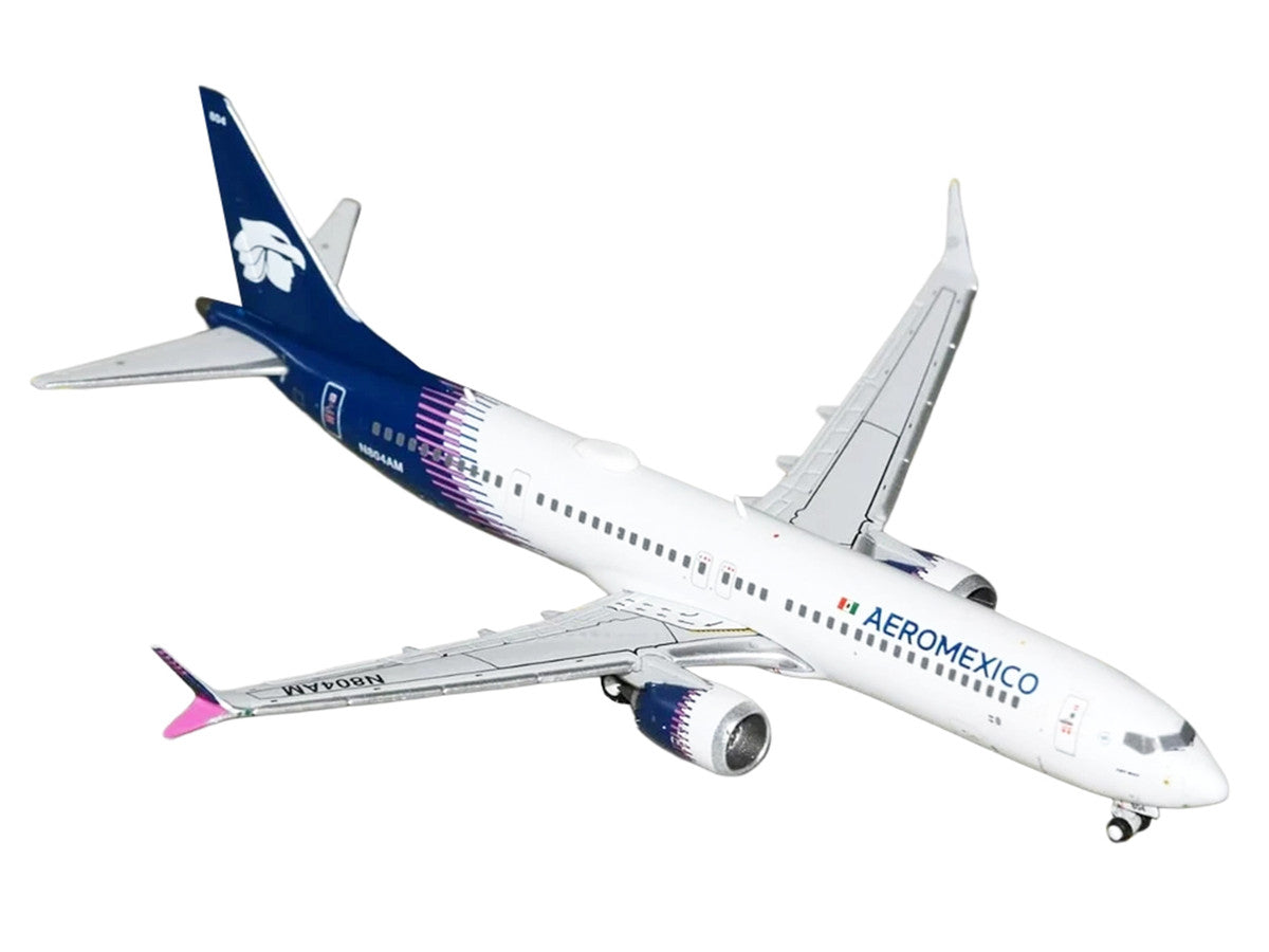 Boeing 737 MAX 9 Commercial Aircraft "Aeromexico" (N804AM) White with Blue Tail 1/400 Diecast Model Airplane by GeminiJets