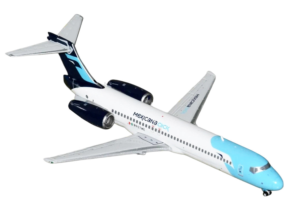 Boeing 717-200 Commercial Aircraft "Mexicana Click" (N907ME) White with Light Blue Nose and Dark Blue Tail 1/400 Diecast Model Airplane by GeminiJets