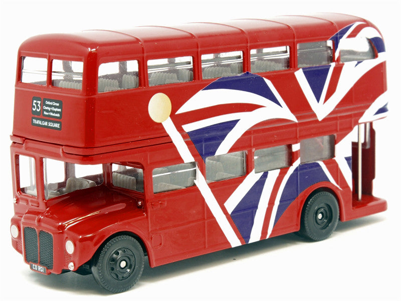 London Bus Red with UK Flag Graphics "Best of British" Series Diecast Model Car by Corgi