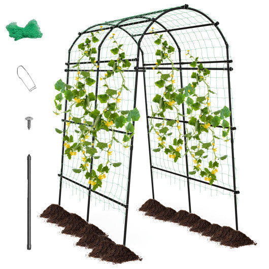 7.5 Feet Garden Arch Trellis with PE Coated Metal Structure