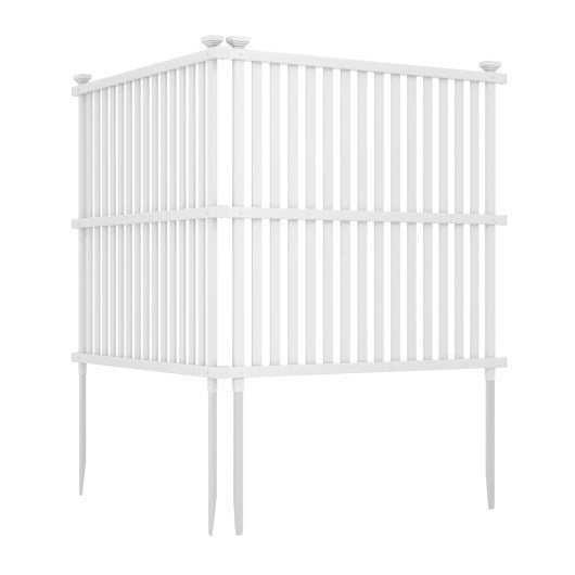 Air Conditioner Fence Panel with Metal Ground Stakes for Outside-Black