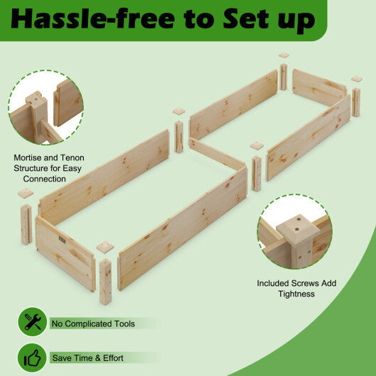Wooden Vegetable Raised Garden Bed for Backyard Patio Balcony