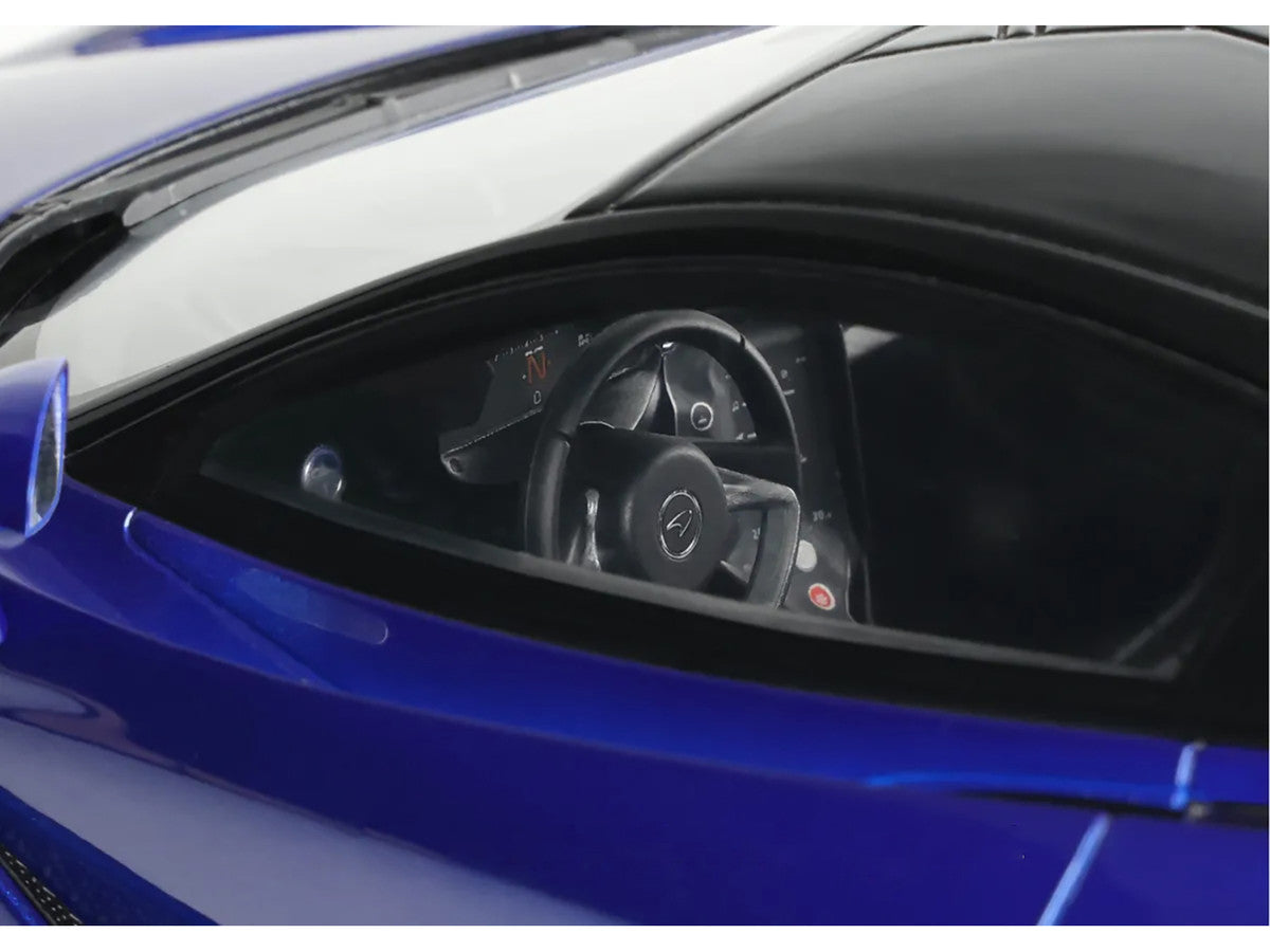 2023 McLaren 750S Coupe Blue Metallic with Black Top 1/18 Model Car by GT Spirit