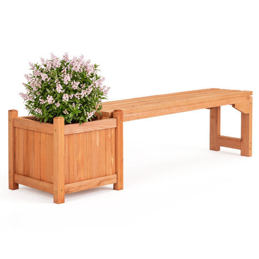 2-in-1 Outdoor Bench with Raised Garden Bed with Spacious Seat and Detachable Bottom Plates-1 Piece