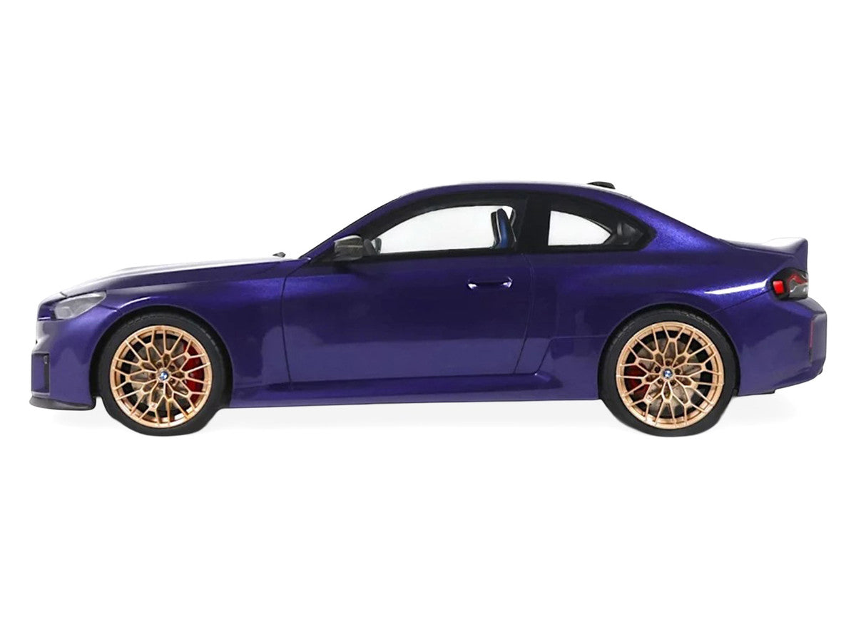 2025 BMW M2 CS Blue Metallic with Black Top 1/18 Model Car by GT Spirit