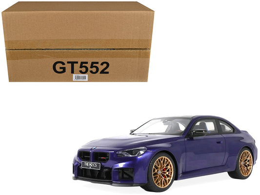 2025 BMW M2 CS Blue Metallic with Black Top 1/18 Model Car by GT Spirit