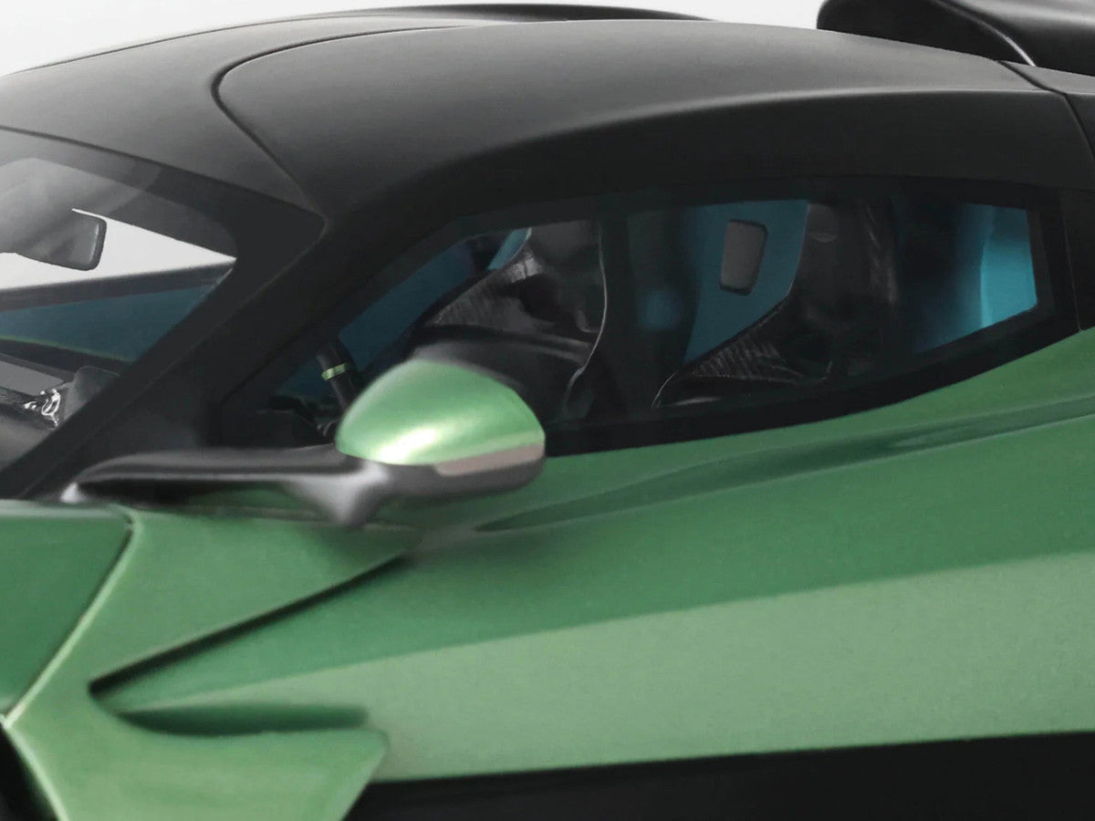 2025 Aston Martin Valhalla Green Metallic with Black Top 1/18 Model Car by GT Spirit