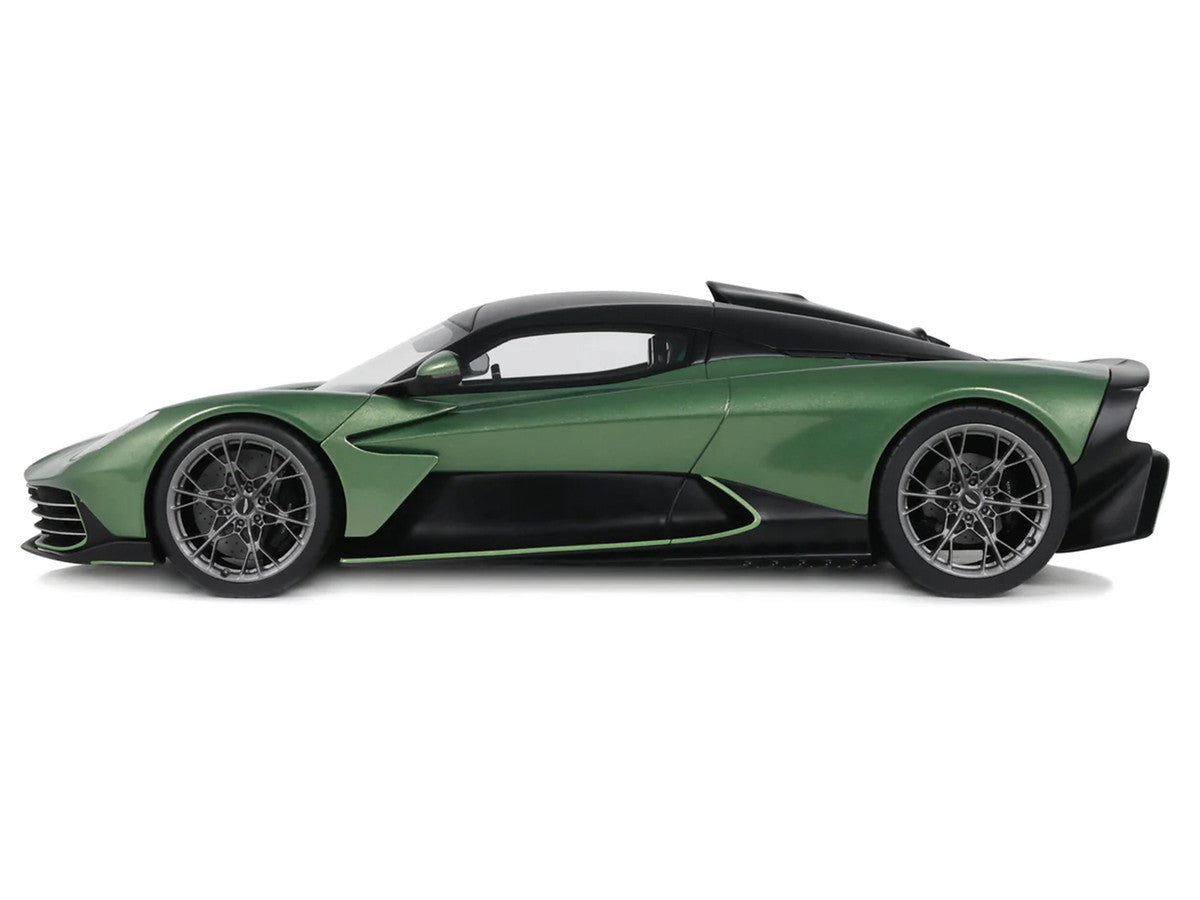 2025 Aston Martin Valhalla Green Metallic with Black Top 1/18 Model Car by GT Spirit