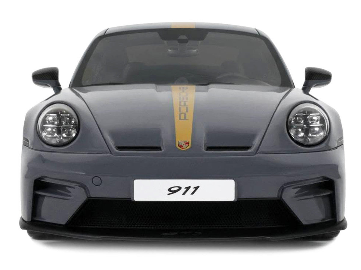 2025 Porsche 911 (992.2) GT3 Touring Gray with Gold Stripe 1/18 Model Car by GT Spirit