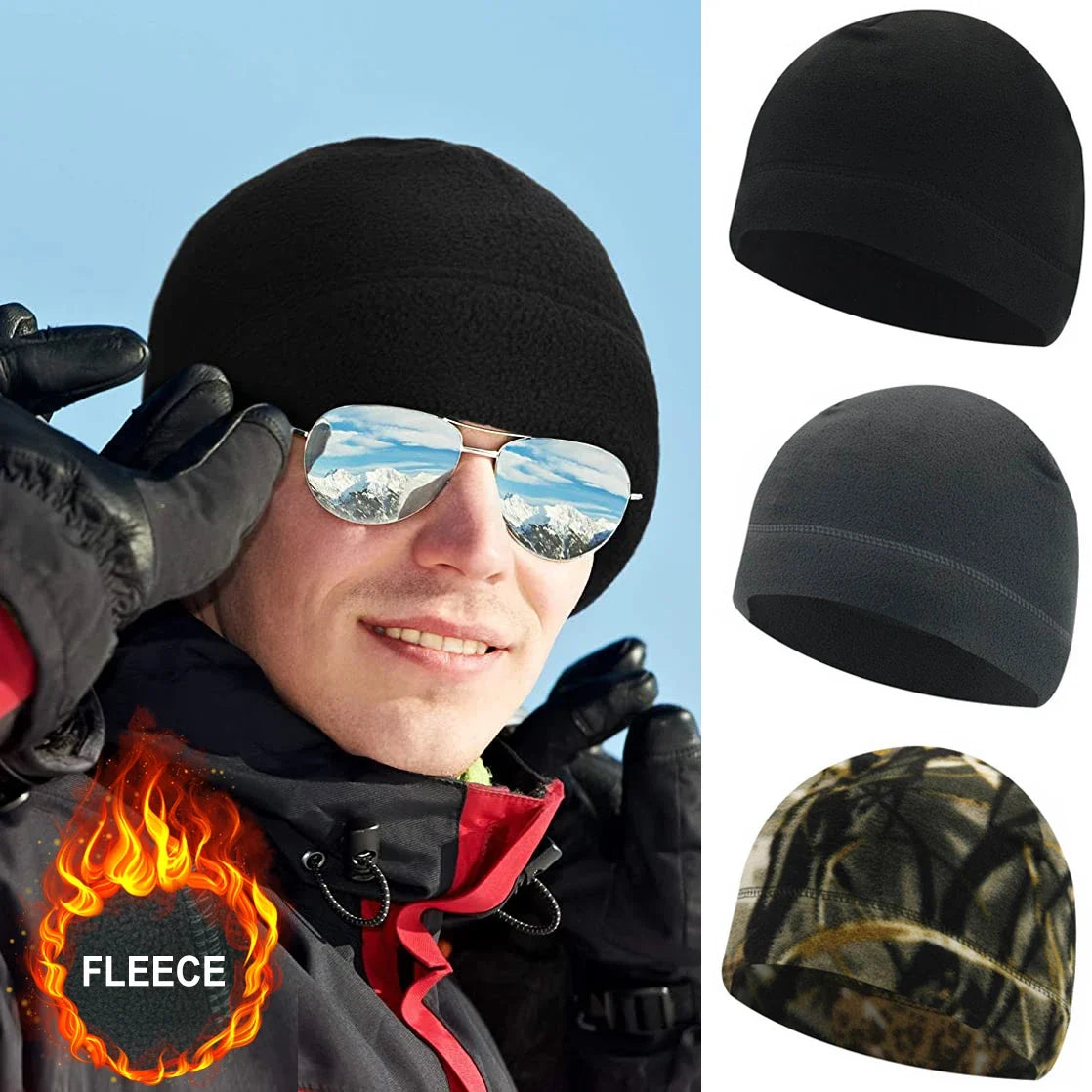 Outdoor Fleece Sports Hat Fishing Cycling Hunting Military Tactical Men Women Warm Windproof Winter Camping Hiking Caps