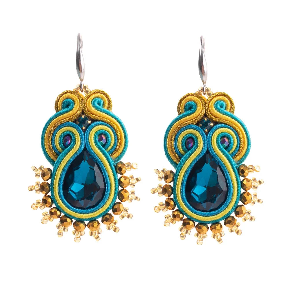 Fashion Handmade Jewelry Soutache Earrings Women Dangle Earrings Ethnic Boho Accessories Colorful Earring New Trendy Gift