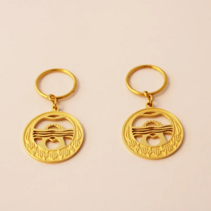 New Zealand Kiribati Hawaii Coconut Tree Shape Earrings for Women Girls Gold Color Stainless Steel Jewelry Gift