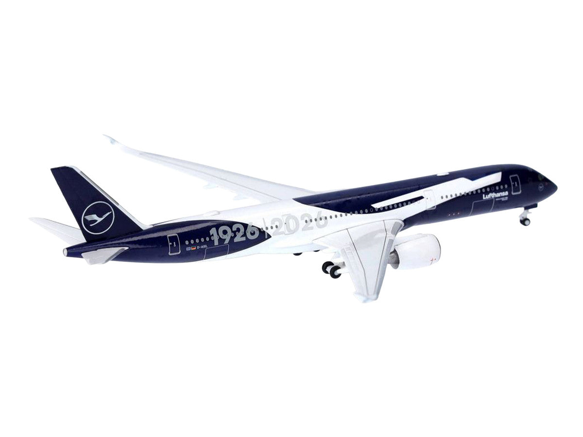 Airbus A350-900 Commercial Aircraft "Lufthansa 100 Years" (D-AIXL) Blue with Graphics 1/500 Diecast Model Airplane by Herpa