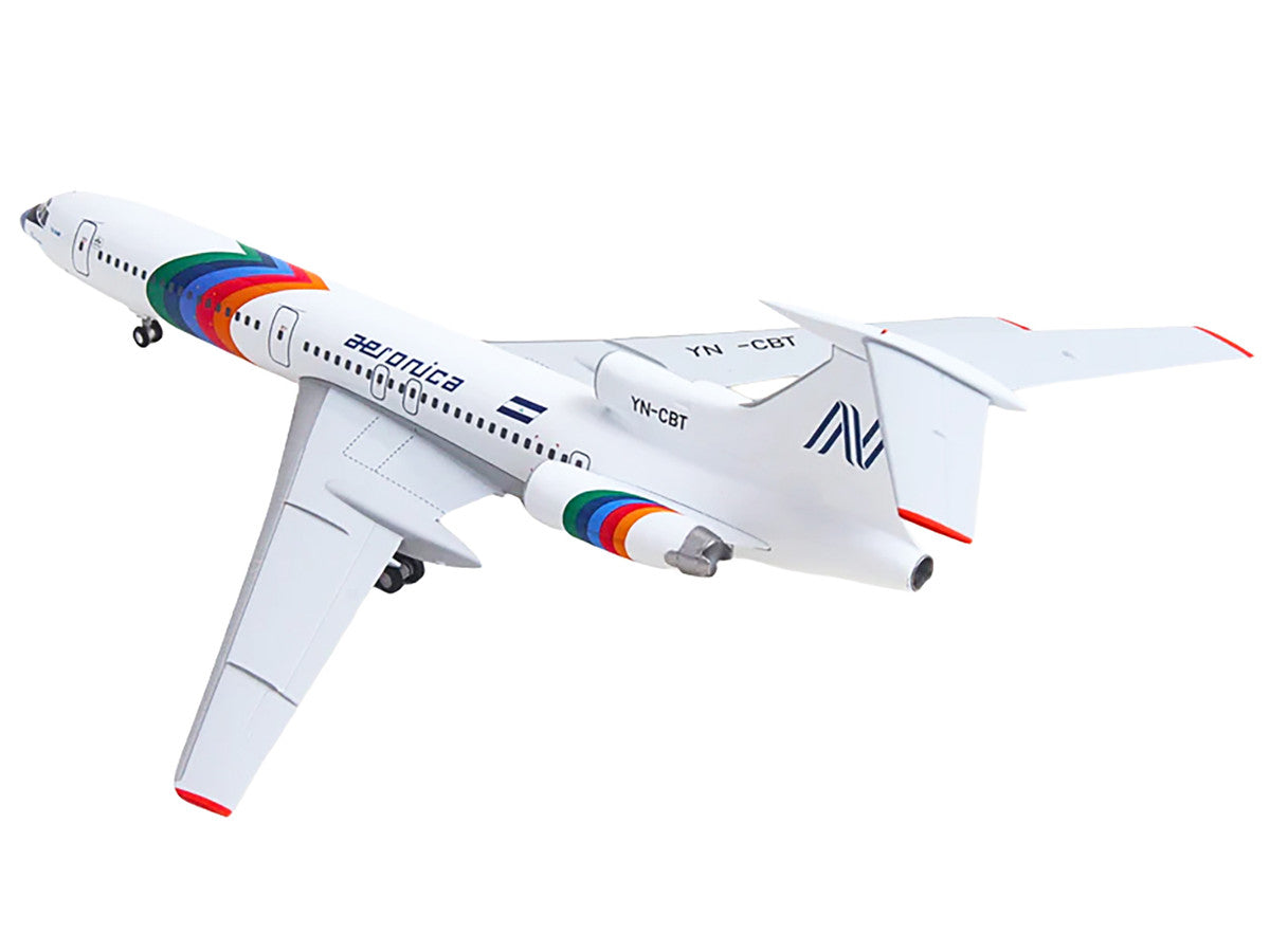 Tupolev TU-154M Commercial Aircraft "Aeronica" (YN-CBT) White with Stripes 1/200 Diecast Model by Herpa