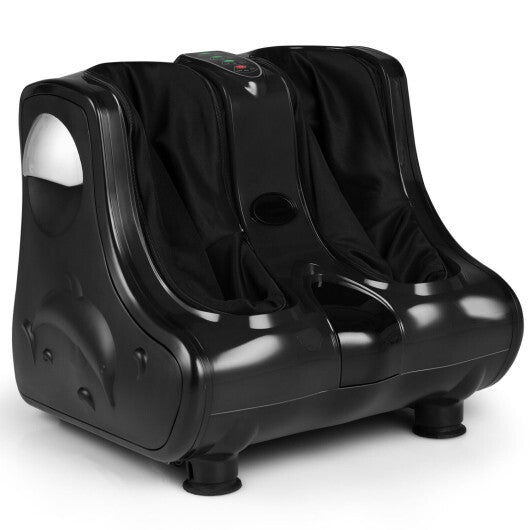 Costway Leg Massager Shiatsu Kneading Rolling Vibration Heating Foot Calf Black