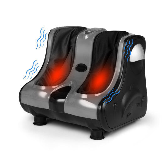 Costway Foot & Calf Massager with Heat Vibration Deep Kneading Shiatsu Foot Massage Machine Grey
