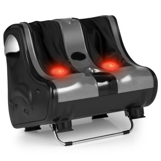 Costway Foot & Calf Massager with Heat Vibration Deep Kneading Shiatsu Foot Massage Machine Grey
