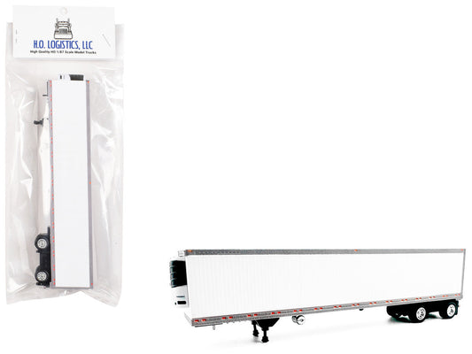53' Spread Axle Refrigerated Trailer White 1/87 (HO) Plastic Model Car by HO Logistics