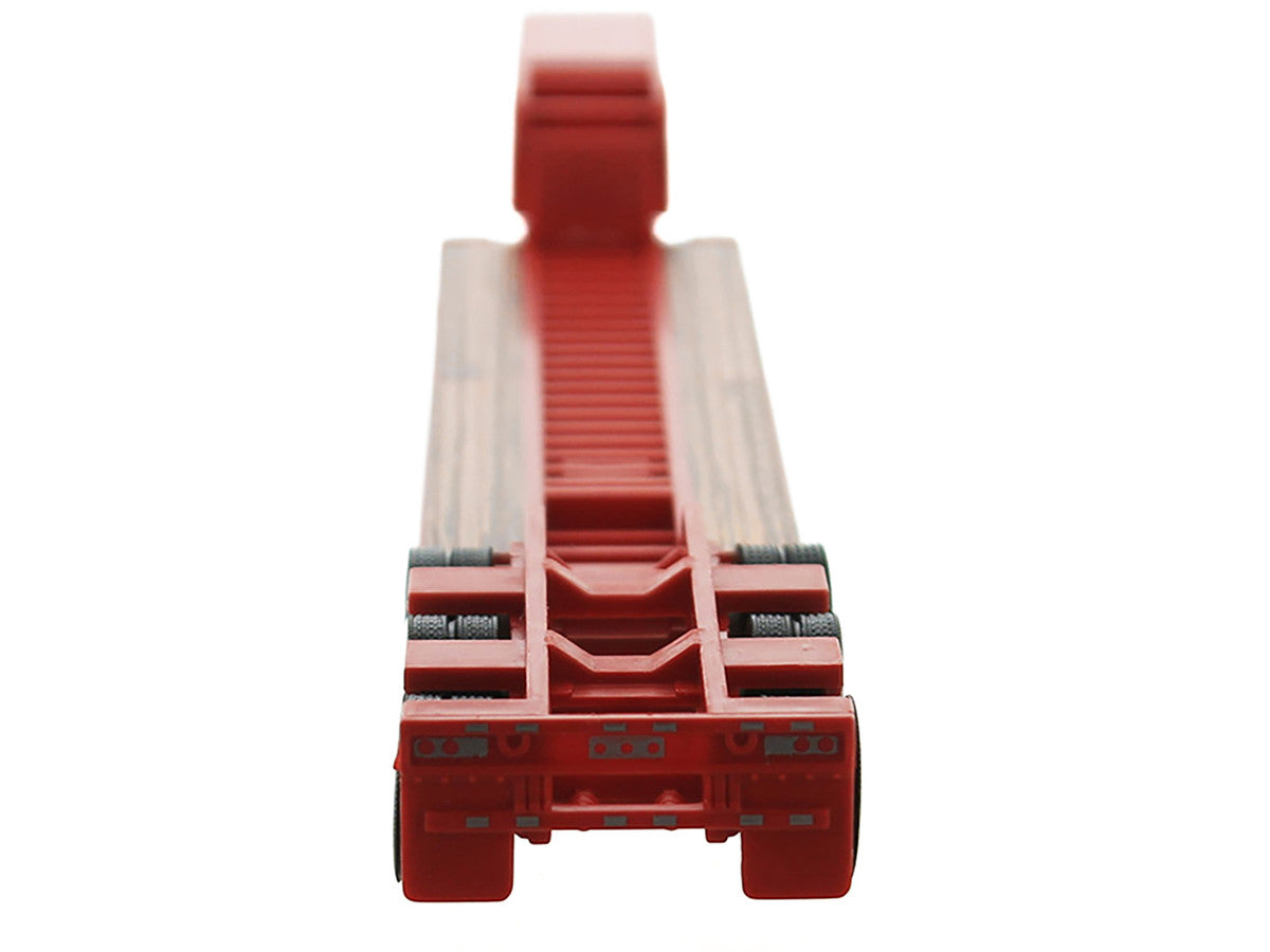 Low Boy Flatbed Trailer Red 1/87 (HO) Plastic Model Car by HO Logistics