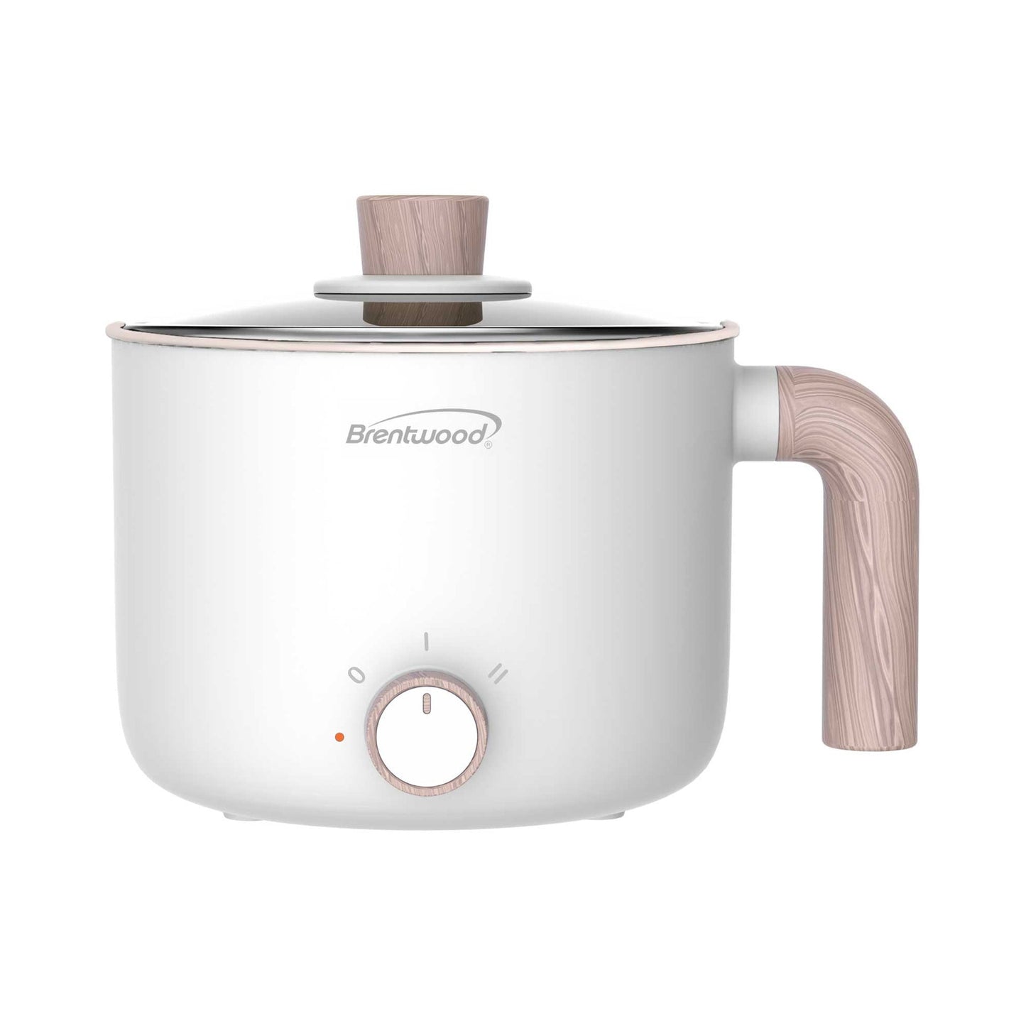 Brentwood 1.5Liter Multi-Function Electric Hot Pot Cooker in White with Ceramic Non-Stick Coating