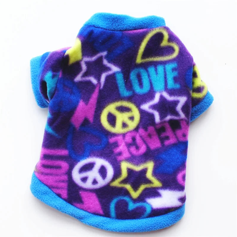 Chihuahua Clothes Cute Printed Small Dog Clothes French Bulldog Dogs Clothes Pets Warm Fleece Dog Winter Coat Puppy Dog Costume