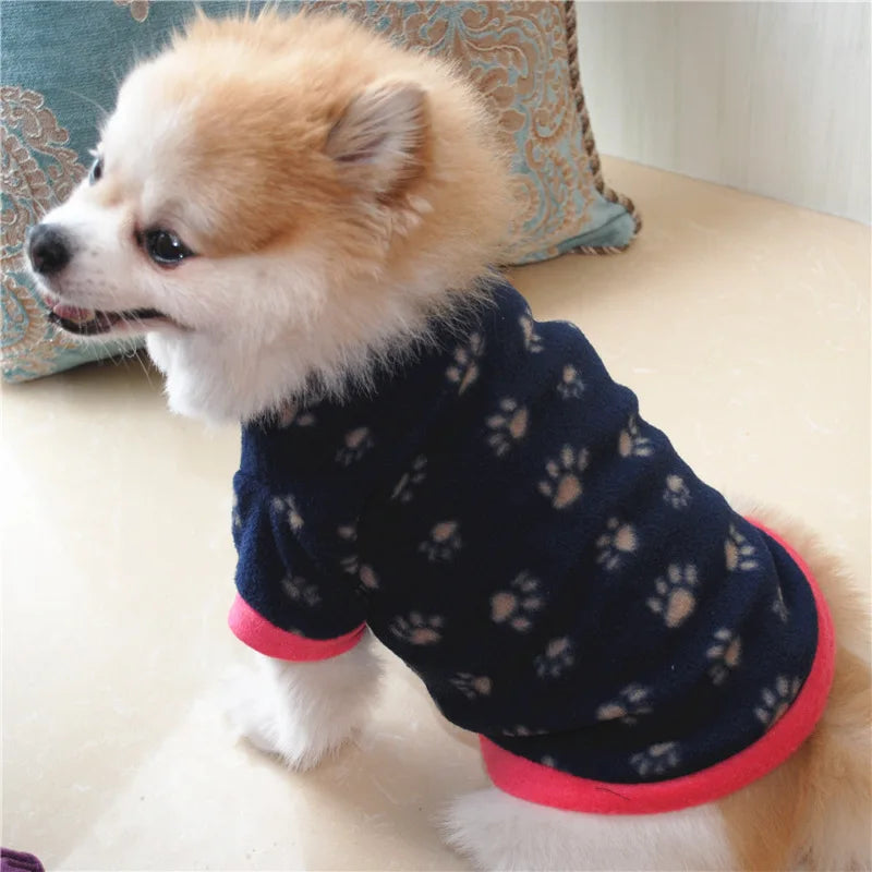 Chihuahua Clothes Cute Printed Small Dog Clothes French Bulldog Dogs Clothes Pets Warm Fleece Dog Winter Coat Puppy Dog Costume