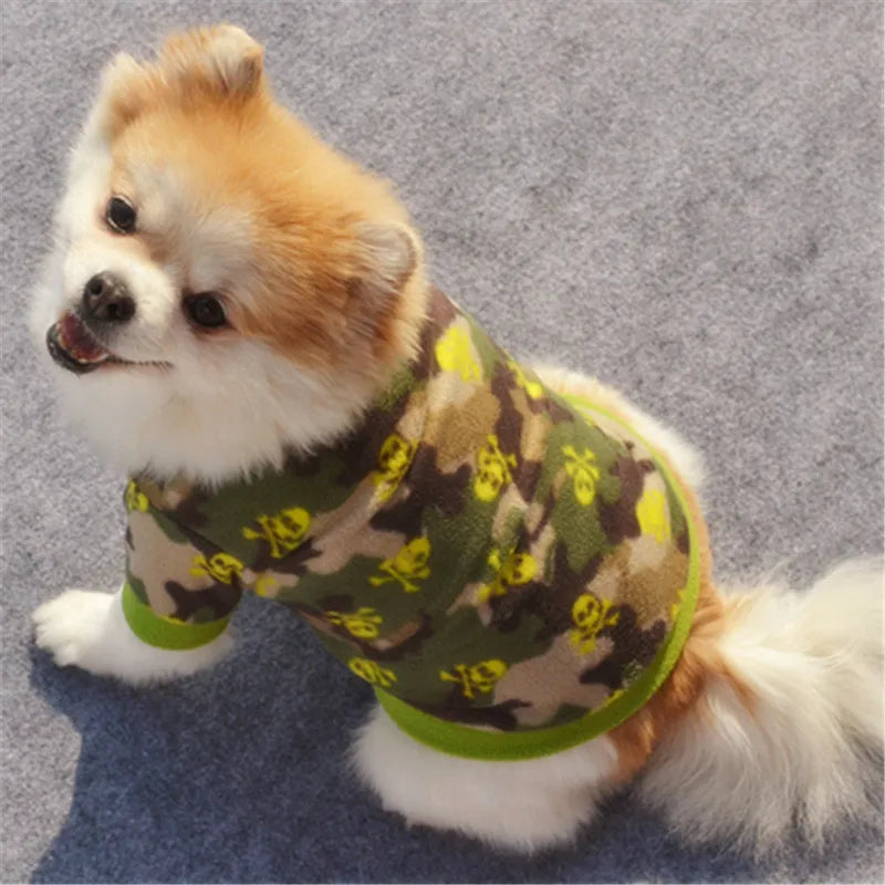 Chihuahua Clothes Cute Printed Small Dog Clothes French Bulldog Dogs Clothes Pets Warm Fleece Dog Winter Coat Puppy Dog Costume