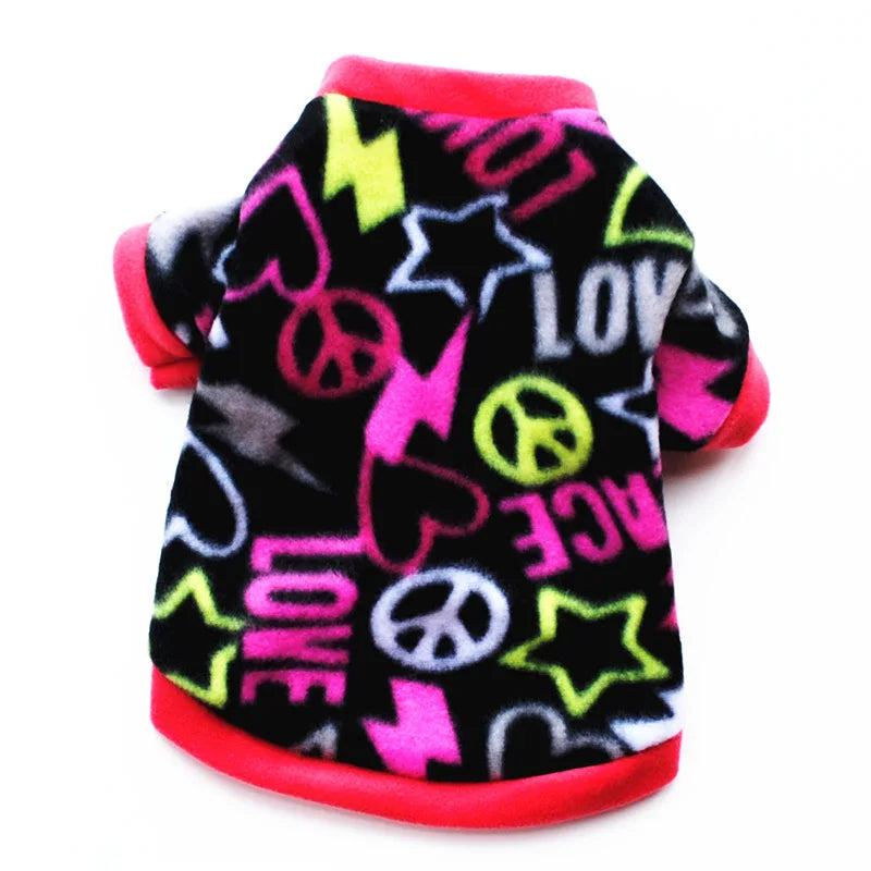 Chihuahua Clothes Cute Printed Small Dog Clothes French Bulldog Dogs Clothes Pets Warm Fleece Dog Winter Coat Puppy Dog Costume