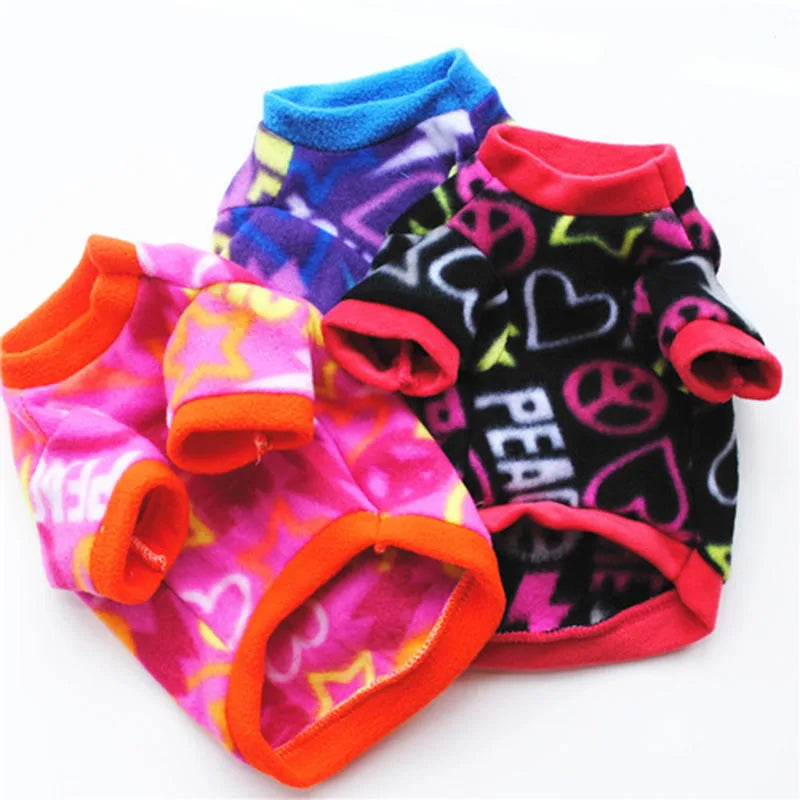 Chihuahua Clothes Cute Printed Small Dog Clothes French Bulldog Dogs Clothes Pets Warm Fleece Dog Winter Coat Puppy Dog Costume