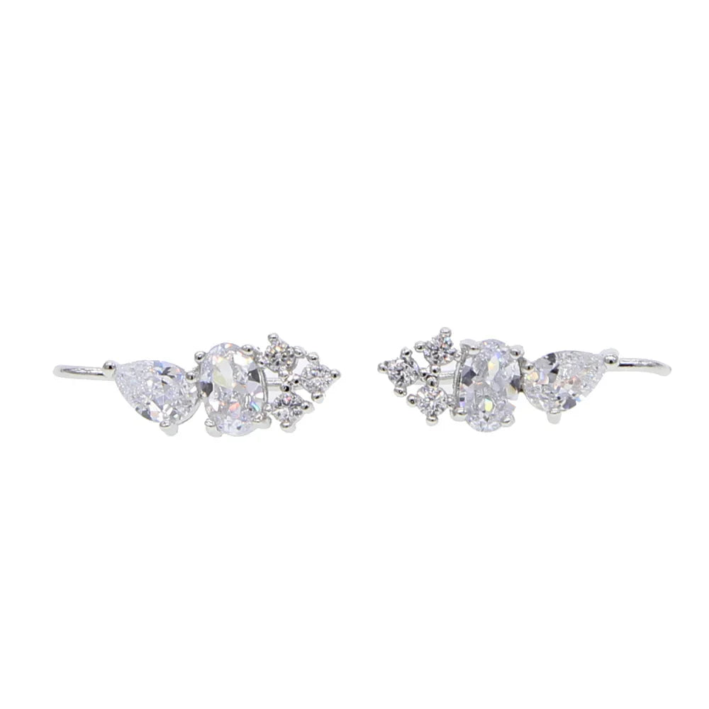 Rose Gold Color Crystal Zirconia cz Stud Earrings for Women 2023 bijoux Love Wedding Earring Statement Brinco Bijouterie