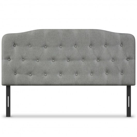 Queen Upholstered Headboard with Adjustable Heights-Light Gray - Color: Light Gray - Size: Queen Size