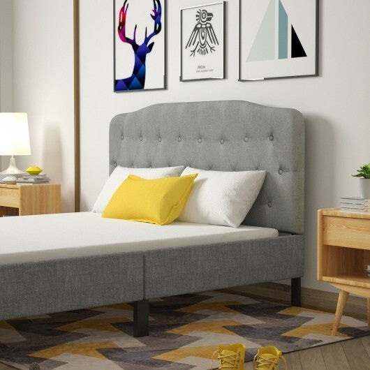 Queen Upholstered Headboard with Adjustable Heights-Light Gray - Color: Light Gray - Size: Queen Size