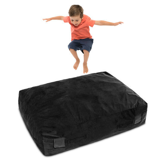 47 x 35.5 Inch Crash Pad Sensory Mat with Foam Blocks and Washable Cover-Blue