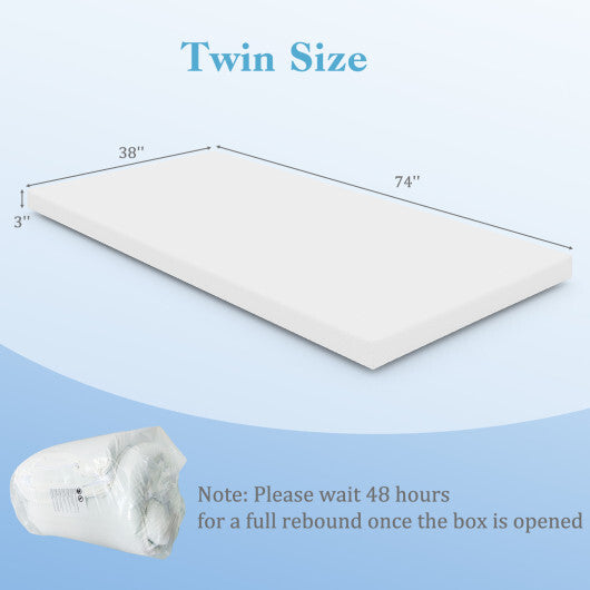 3 Inch Gel-Infused Memory Foam Mattress Topper with Removable Cover-King Size