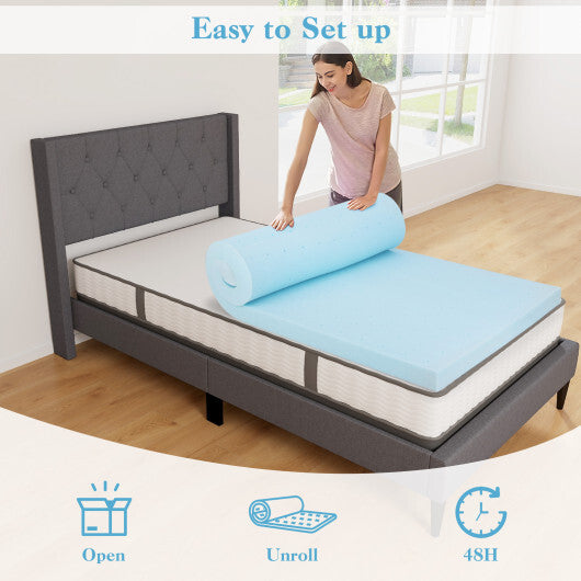 3 Inch Gel-Infused Memory Foam Mattress Topper with Removable Cover-King Size