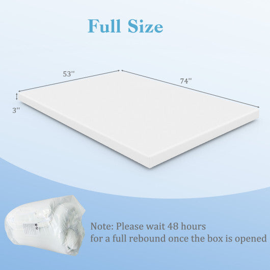 3 Inch Gel-Infused Memory Foam Mattress Topper with Removable Cover-King Size