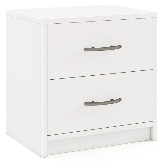 2 Drawer Nightstand with Storage for Living Room-Oak