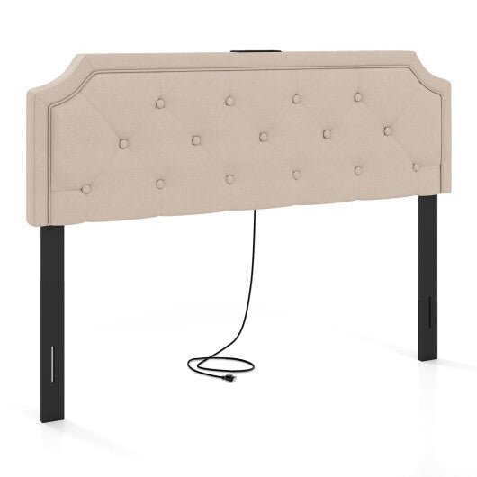 Headboard for Queen and Full Size Bed Tufted Upholstered Head Board-Gray