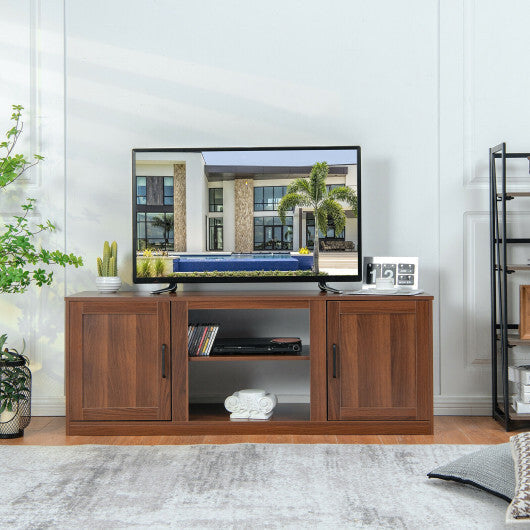 58 Inch TV Stand with 1500W Faux Fireplace for TVs up to 65 Inch-Natural