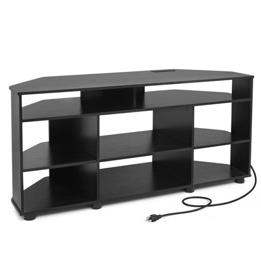 Corner Entertainment Center TV Stand for TVs up to 55 Inch-Black