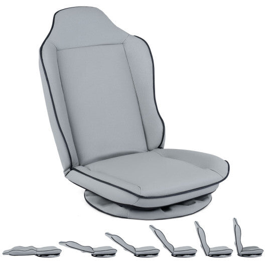 360 Swivel Floor Gaming Chair with 5-Level Adjustable Backrest-Gray