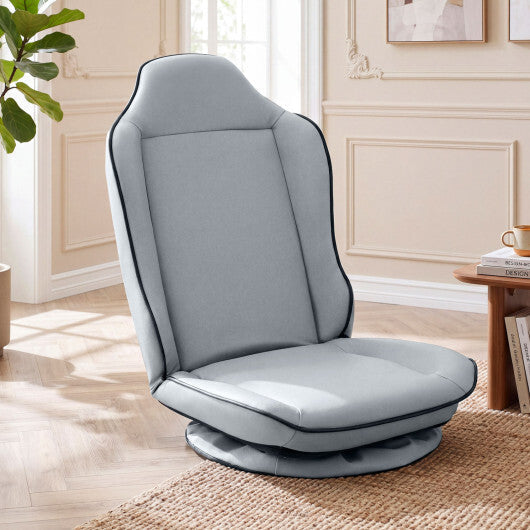 360 Swivel Floor Gaming Chair with 5-Level Adjustable Backrest-Gray