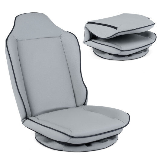 360 Swivel Floor Gaming Chair with 5-Level Adjustable Backrest-Gray