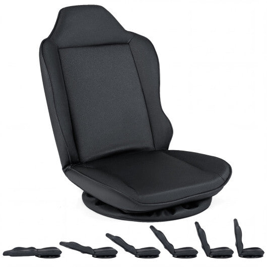 360 Swivel Floor Gaming Chair with 5-Level Adjustable Backrest-Gray