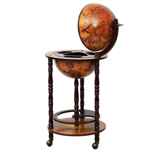 16th Century Wood Globe Wine Bar Stand