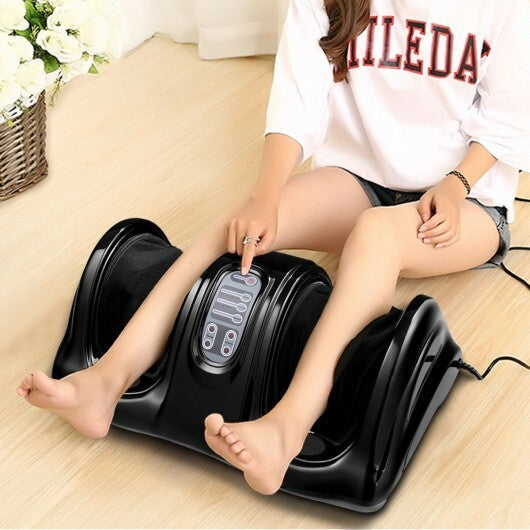 Therapeutic Shiatsu Foot Massager with High Intensity Rollers-Black - Color: Black