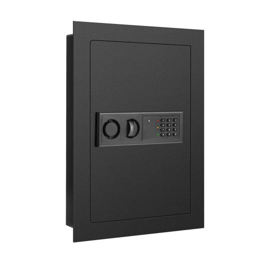 Digital Flat Recessed Wall Safe Security Lock Gun Cash Box-White