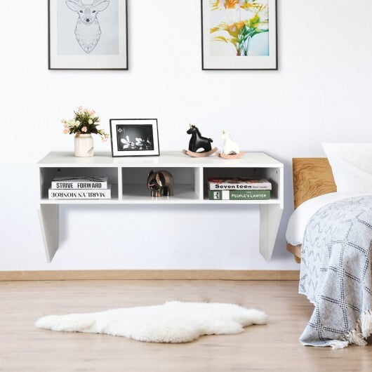 Wall Mounted Floating Computer Table Desk Storage Shelf-White