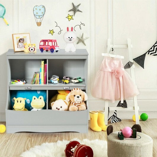 Kids Floor Cabinet Multi-Functional Bookcase -White